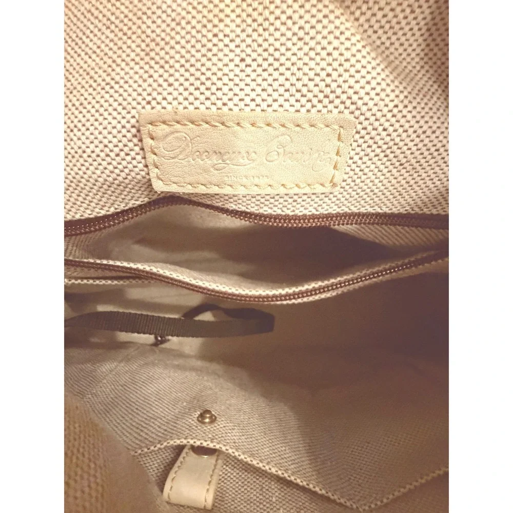 Dooney & Bourke‎ Vintage Cream Pebbled Leather Hobo Shoulder Bag Gold Hardware